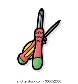Screwdrivers color doodle