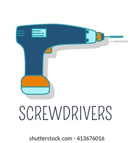 Screwdrivers, colorful flat icon