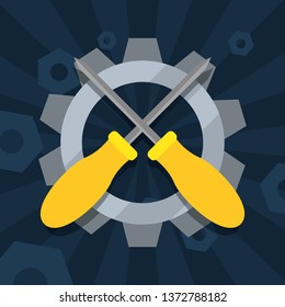 screwdrivers gear background
