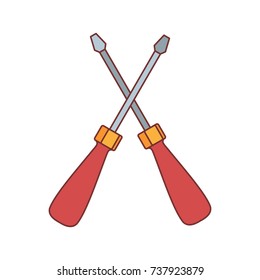 Screwdrivers icon. Cartoon illustration of Screwdrivers vector icon for web isolated on white background