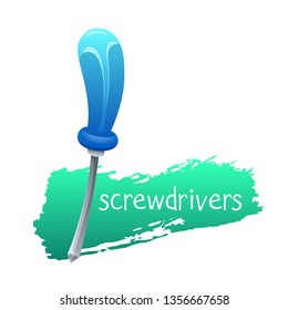 Screwdrivers icon in cartoon style. Tools for repair.