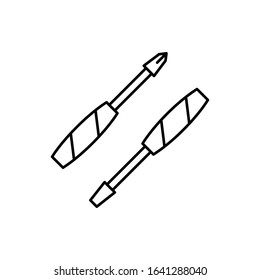 Screwdrivers icon. Simple line, outline vector elements of construction tool icons for ui and ux, website or mobile application