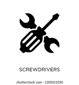 Screwdrivers icon. Screwdrivers symbol design from Construction collection. Simple element vector illustration on white background.