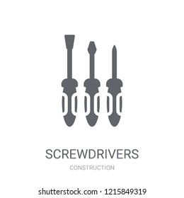 Screwdrivers icon. Trendy Screwdrivers logo concept on white background from Construction collection. Suitable for use on web apps, mobile apps and print media.