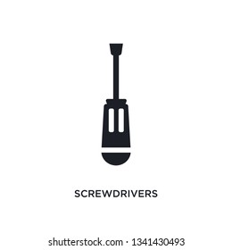 screwdrivers isolated icon. simple element illustration from construction concept icons. screwdrivers editable logo sign symbol design on white background. can be use for web and mobile