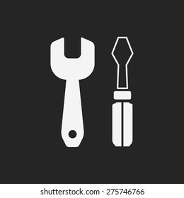 Screwdrivers and wrench icon