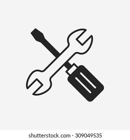 Screwdrivers and wrench icon