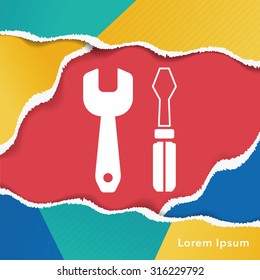 Screwdrivers and wrench icon