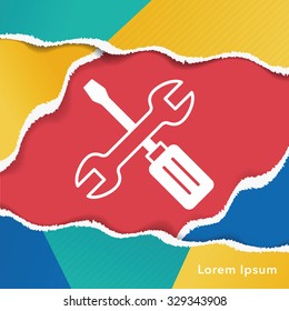 Screwdrivers and wrench icon