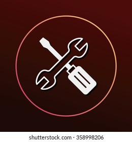 Screwdrivers and wrench icon