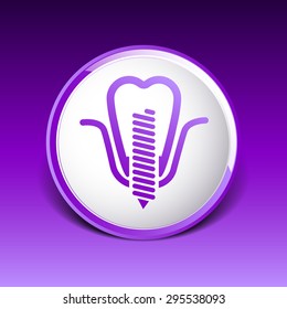 screwed false tooth icon anatomy beauty brightly care.