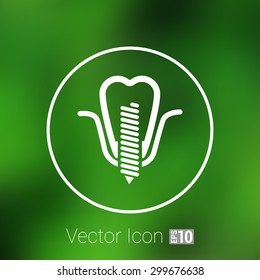 screwed false tooth icon anatomy beauty brightly care.