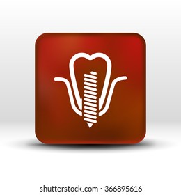 screwed false tooth icon anatomy beauty brightly care.