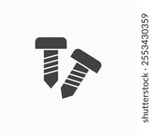 Screws black solid vecor icon