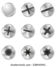 screws bolts and rivet vector illustration isolated on white background
