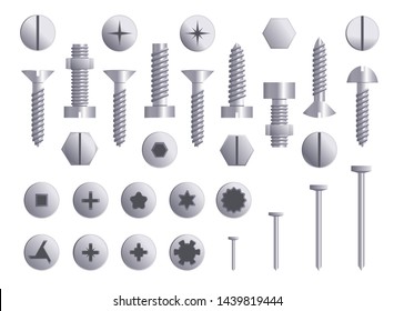 Screws and bolts set. Vector illustration