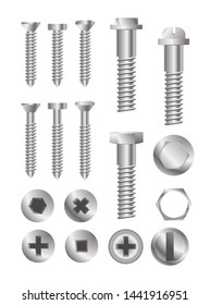 Screws and bolts set. Vector illustration