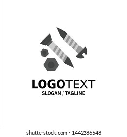 Screws, Building, Construction, Tool, Work Business Logo Template. Flat Color