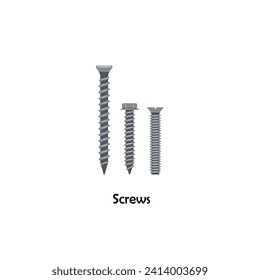 Screws color illustration vector. Work tool icon for web, tag, label, mechanical shop, garage, repair shop, workshop. Symbol for mechanical engineering, carpentry, mechanic, engineer, carpenter