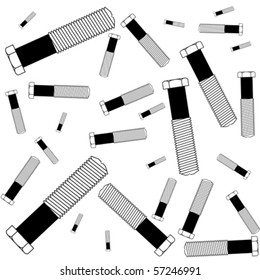 screws composition against white background, abstract vector art illustration
