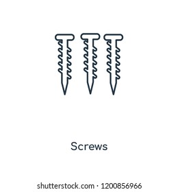 Screws concept line icon. Linear Screws concept outline symbol design. This simple element illustration can be used for web and mobile UI/UX.