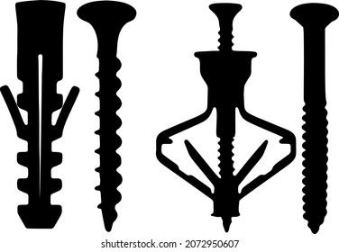 Se incluyeron tornillos. Imagen vectorial.