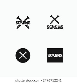 SCREWS graffiti hip hop style logo set. Vector illustration