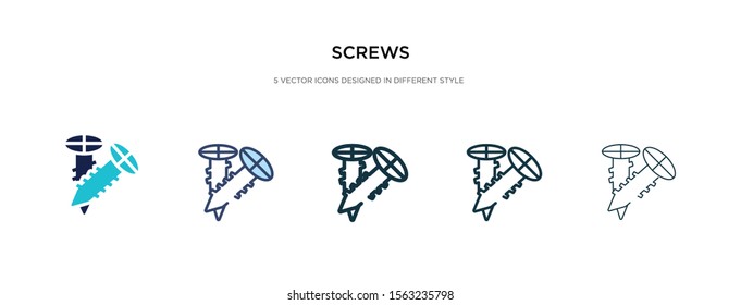 screws icon in different style vector illustration. two colored and black screws vector icons designed in filled, outline, line and stroke style can be used for web, mobile, ui