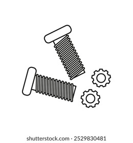 ícone de parafusos linha plana símbolo definido.