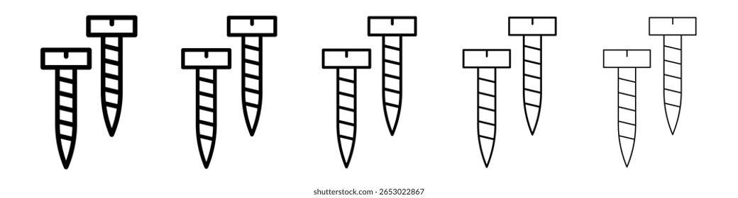 Ícone de parafusos ou estilo preto da estrutura de tópicos da ilustração do logotipo