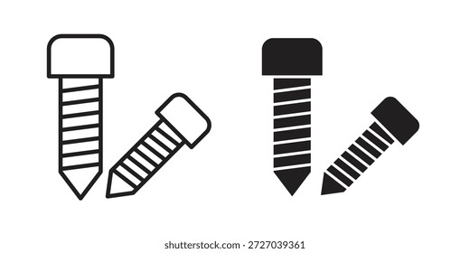 Icono de tornillos sobre fondo blanco. Icono de Vector de acciones