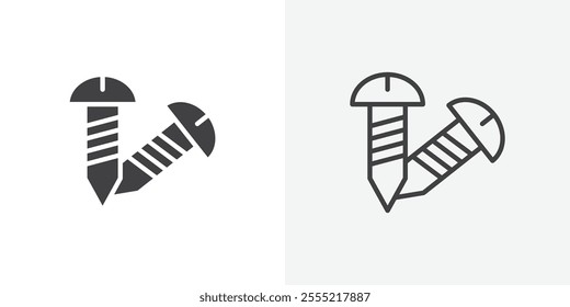 Screws icon. outlined vector style.