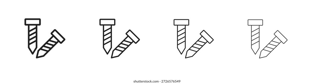 Conjunto de iconos de tornillos Vector eps10. ilustración, Plantilla de pictograma de símbolo de logotipo