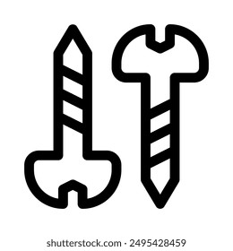 screws icon with style outline