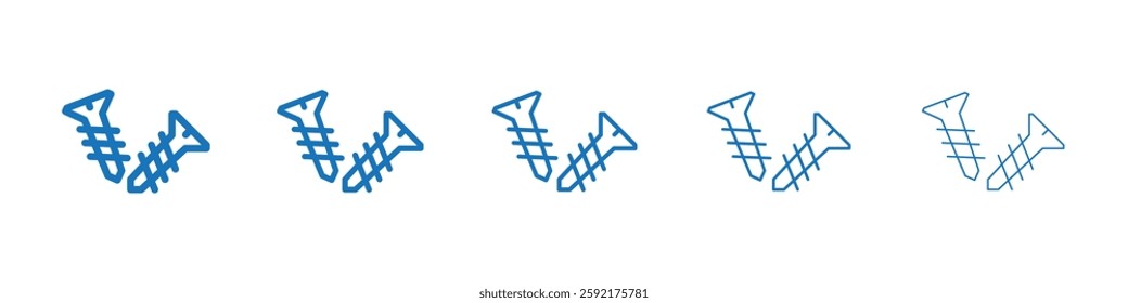 Screws icon Symbol collection thin outline set