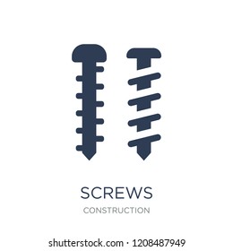 Screws icon. Trendy flat vector Screws icon on white background from Construction collection, vector illustration can be use for web and mobile, eps10