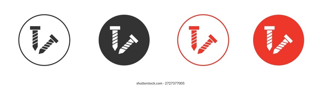 Screws icon for ui or ux isolated on white for mobile app, editable