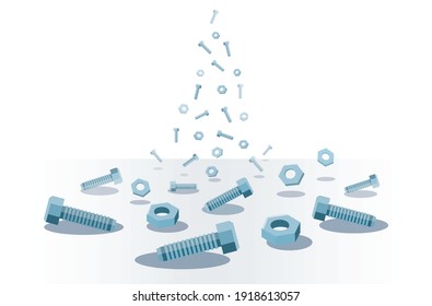 screws and nuts background vector illustration