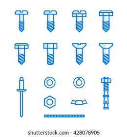 Screws and nuts icons