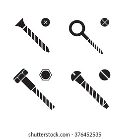 Screws, nuts and rivets icons