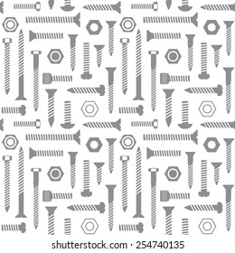 Screws and nuts vector seamless pattern background 3