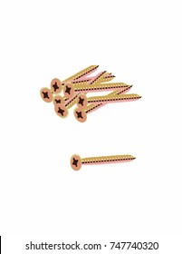 Screws on white background