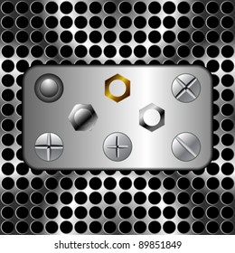 screws and rivets, abstract vector art illustration