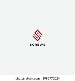 screws simple logo square letter S