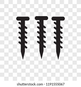 Screws vector icon isolated on transparent background, Screws transparency logo concept