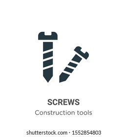 Screws vector icon on white background. Flat vector screws icon symbol sign from modern construction tools collection for mobile concept and web apps design.