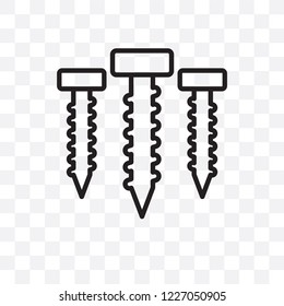 Screws vector linear icon isolated on transparent background, Screws transparency concept can be used for web and mobile