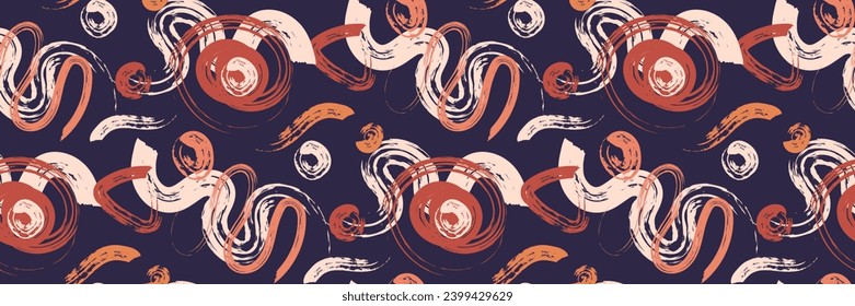 Scribar fondo abstracto. Moda sin fisuras. Manchas de pintura abstractas, pinceles multicolores. Patrón para la impresión de fondo en papel pintado o tela. Ilustración plana del vector