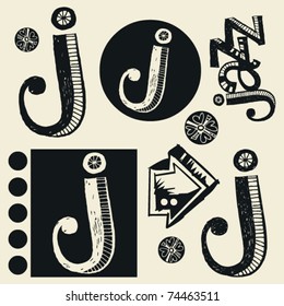 scribble alphabet, crazy doodle J