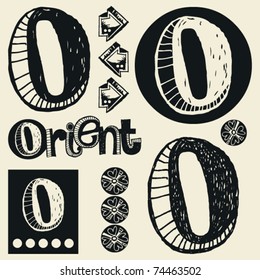 scribble alphabet, crazy doodle O